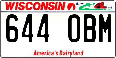 WI license plate 644OBM