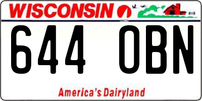 WI license plate 644OBN
