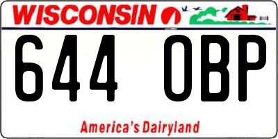 WI license plate 644OBP