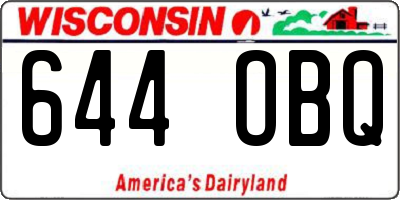 WI license plate 644OBQ