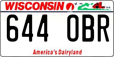WI license plate 644OBR