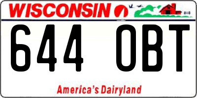 WI license plate 644OBT