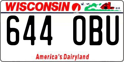 WI license plate 644OBU