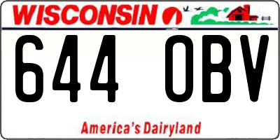 WI license plate 644OBV