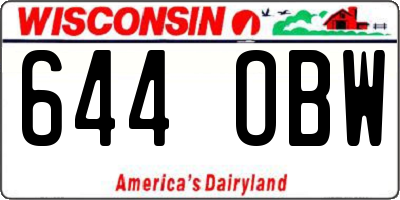WI license plate 644OBW
