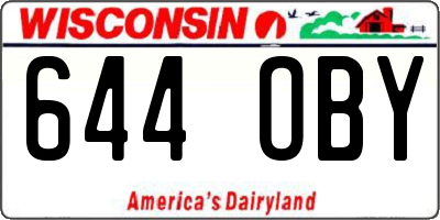 WI license plate 644OBY