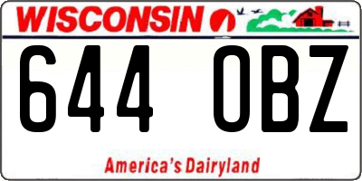 WI license plate 644OBZ