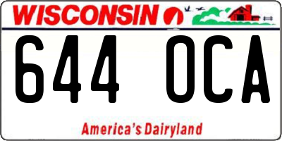 WI license plate 644OCA