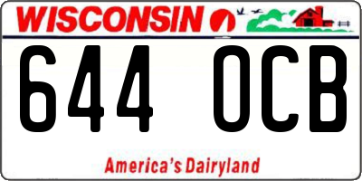 WI license plate 644OCB