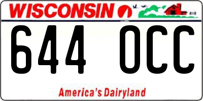 WI license plate 644OCC