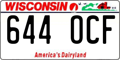 WI license plate 644OCF