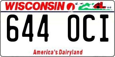 WI license plate 644OCI