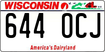 WI license plate 644OCJ