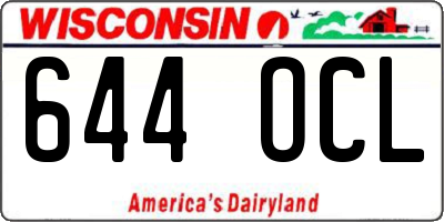 WI license plate 644OCL