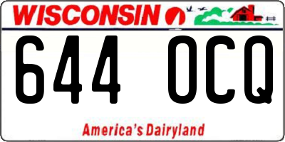 WI license plate 644OCQ