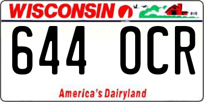 WI license plate 644OCR