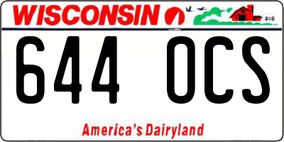 WI license plate 644OCS