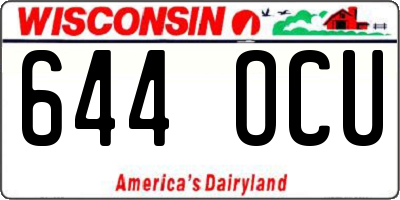 WI license plate 644OCU