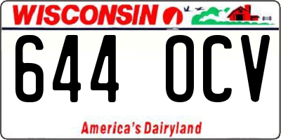 WI license plate 644OCV