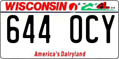 WI license plate 644OCY