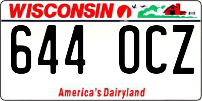 WI license plate 644OCZ