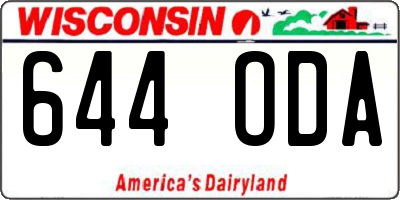 WI license plate 644ODA