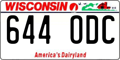 WI license plate 644ODC
