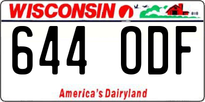 WI license plate 644ODF