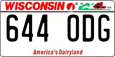 WI license plate 644ODG