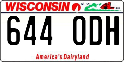 WI license plate 644ODH