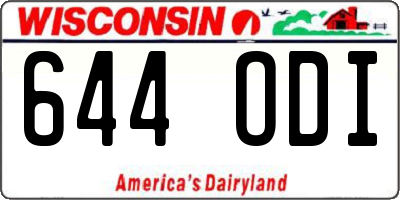 WI license plate 644ODI