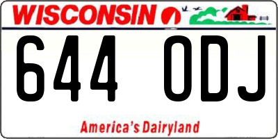 WI license plate 644ODJ