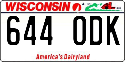 WI license plate 644ODK