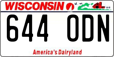 WI license plate 644ODN
