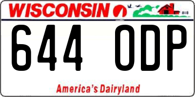 WI license plate 644ODP