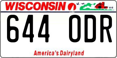 WI license plate 644ODR