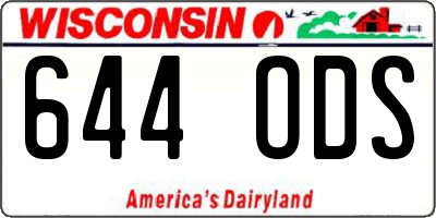 WI license plate 644ODS