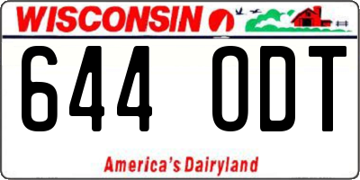 WI license plate 644ODT
