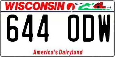 WI license plate 644ODW