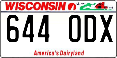 WI license plate 644ODX