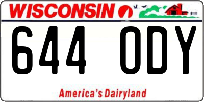 WI license plate 644ODY