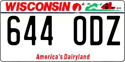 WI license plate 644ODZ