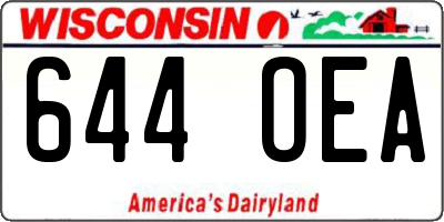 WI license plate 644OEA