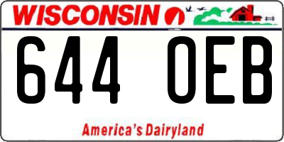 WI license plate 644OEB
