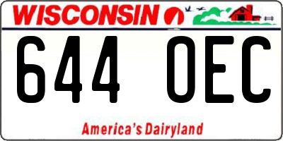 WI license plate 644OEC