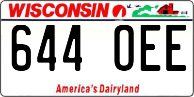 WI license plate 644OEE