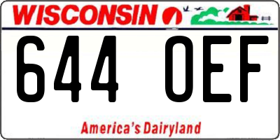 WI license plate 644OEF
