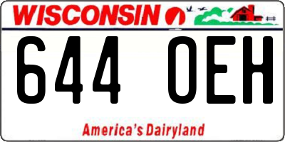 WI license plate 644OEH