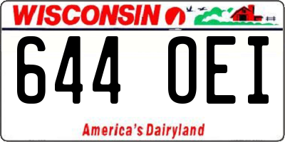 WI license plate 644OEI