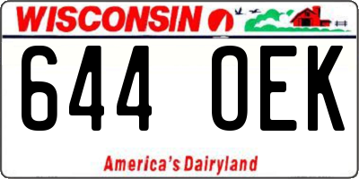 WI license plate 644OEK